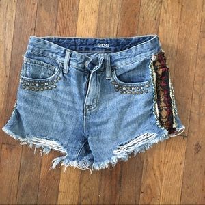 Urban outfitters detailed high waisted shorts